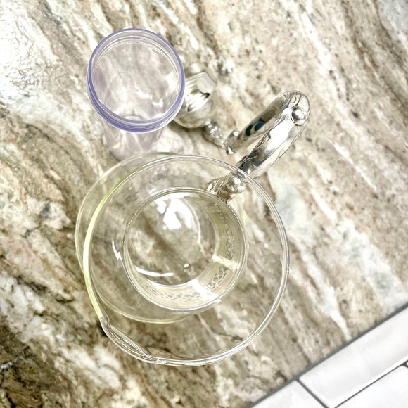 Vintage Glass and Silver Pitcher Carafe with Plastic Ice Cooling Tube Chill It - Picture 7 of 14